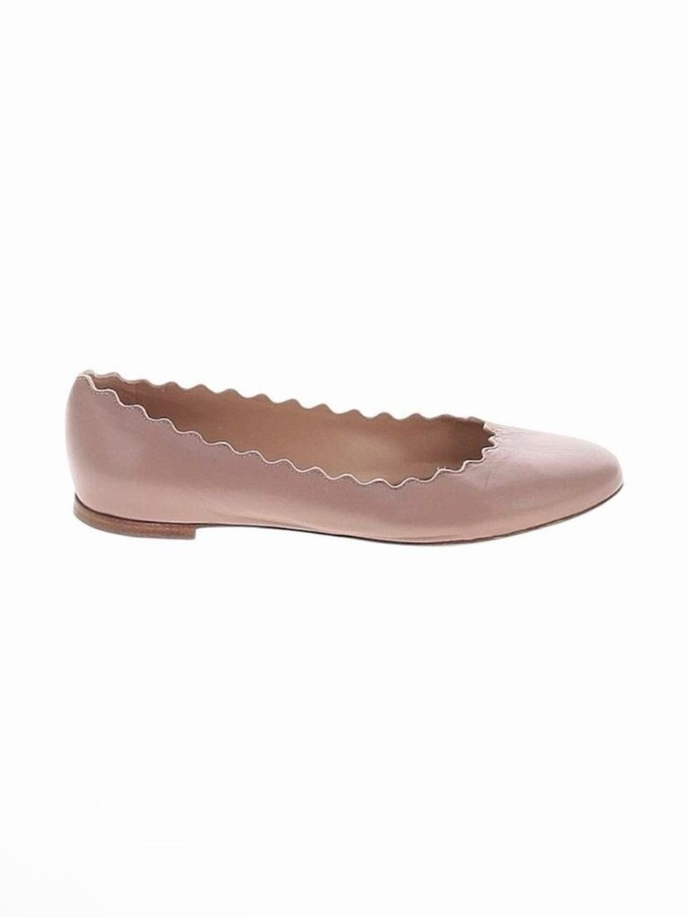 Lauren Ballerina Scalloped Leather Ballet Flats by Chloe